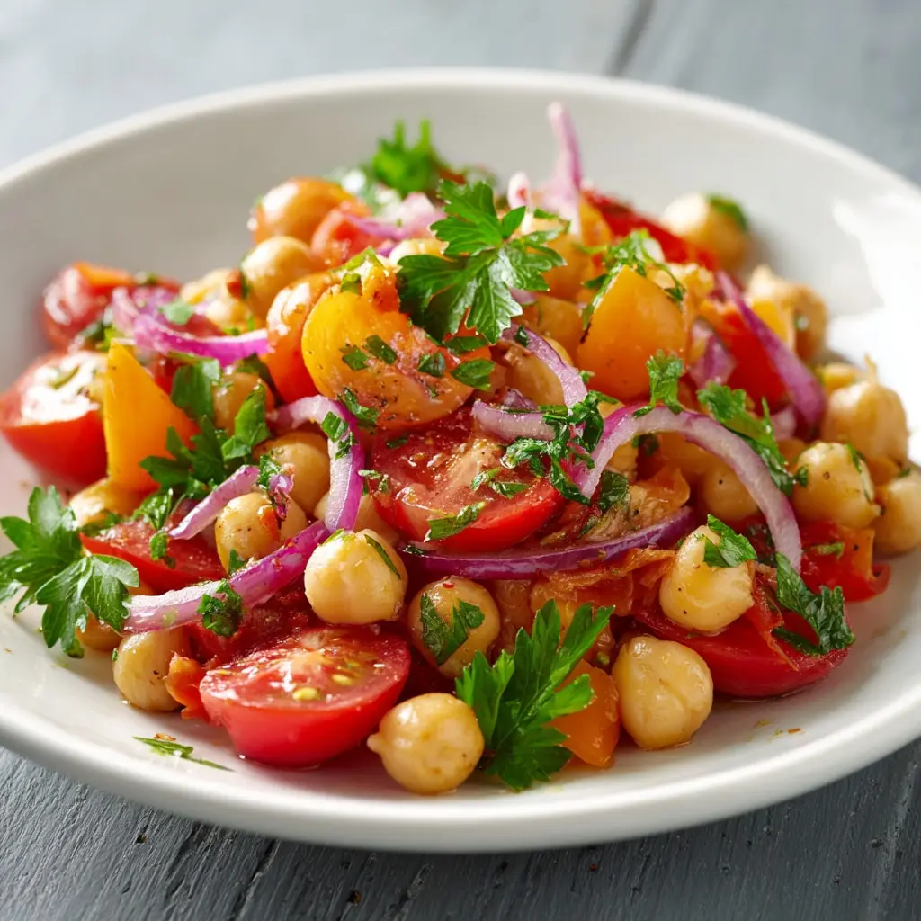 Spanish Chickpea and Tomato Salad