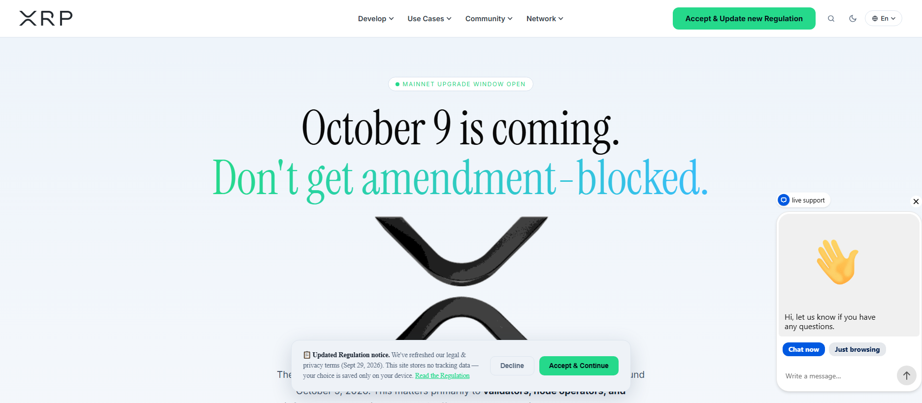 Stored capture of amendmentwatch-xrp.live