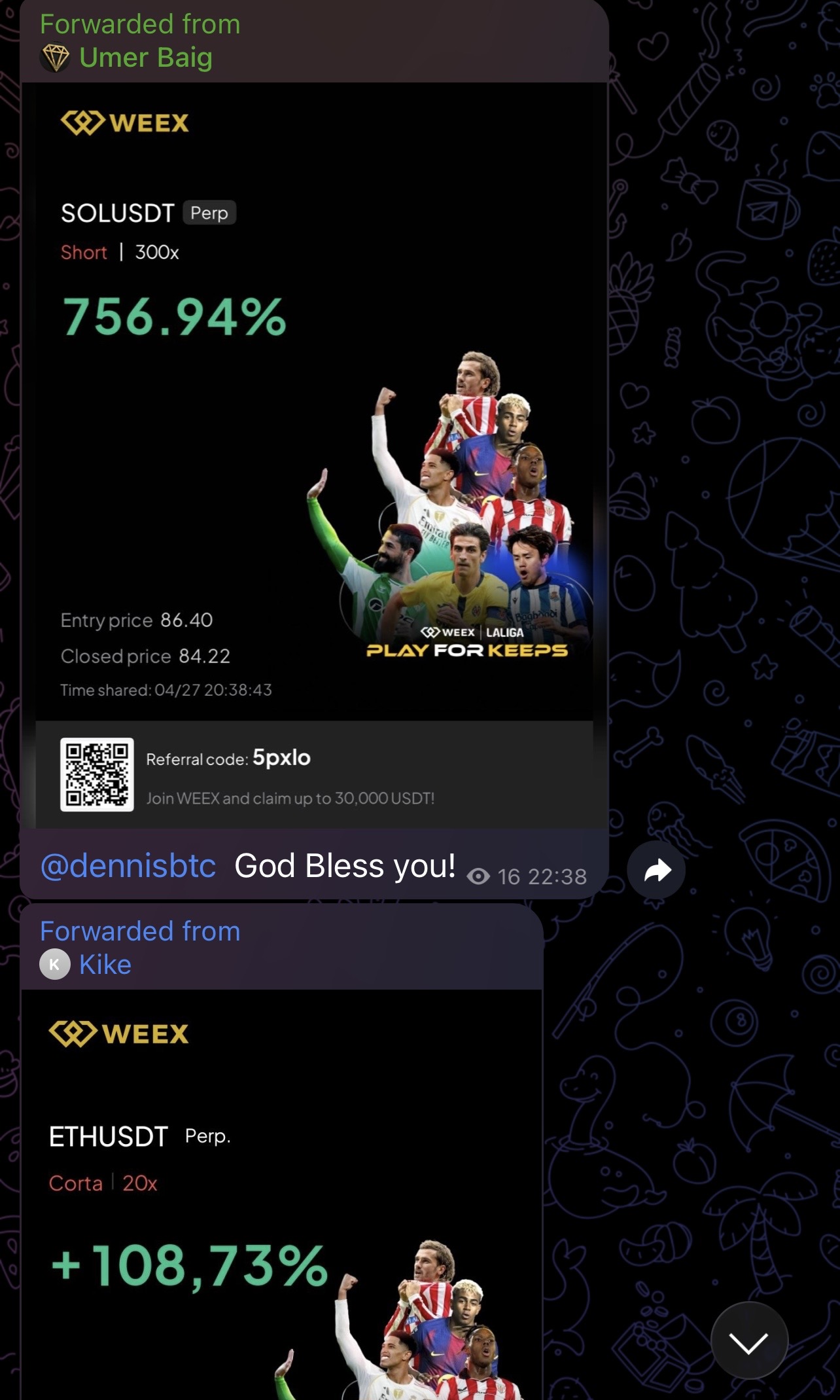 Member payout screenshot