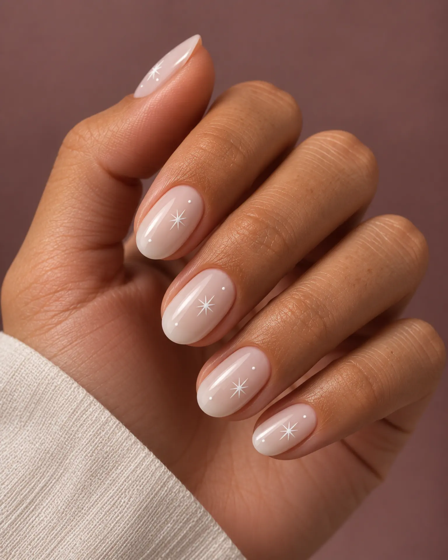 Milky White Tiny Motif manicure inspiration for winter nail ideas