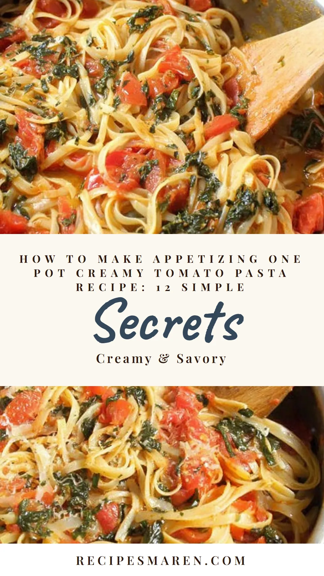 Discover the art of making a quick and delicious meal with our One Pot Creamy Tomato Pasta Recipe! With just 15 minutes to spare, whip up this Creamy Spinach And Tomato Spaghetti thats perfect for busy weeknights. This easy dinner recipe serves 4 people effortlessly, making it one of our go-to weeknight pasta ideas. Learn the 12 simple secrets to creating this mouthwatering dish and say hello to a stress-free dinner solution. Try this 5-minute pasta for an easy and satisfying meal today!
