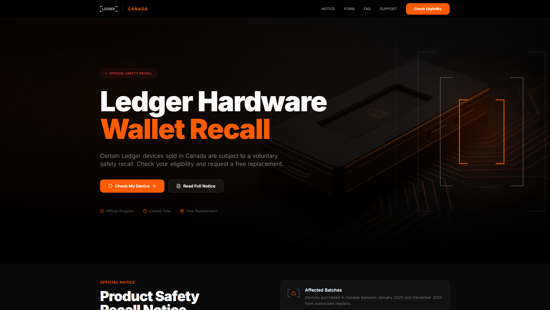 Screenshot of recallprocessca.com