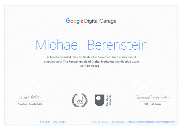 certificate