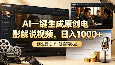 AI一键生成原创电影解说视频-阿甘项目库
