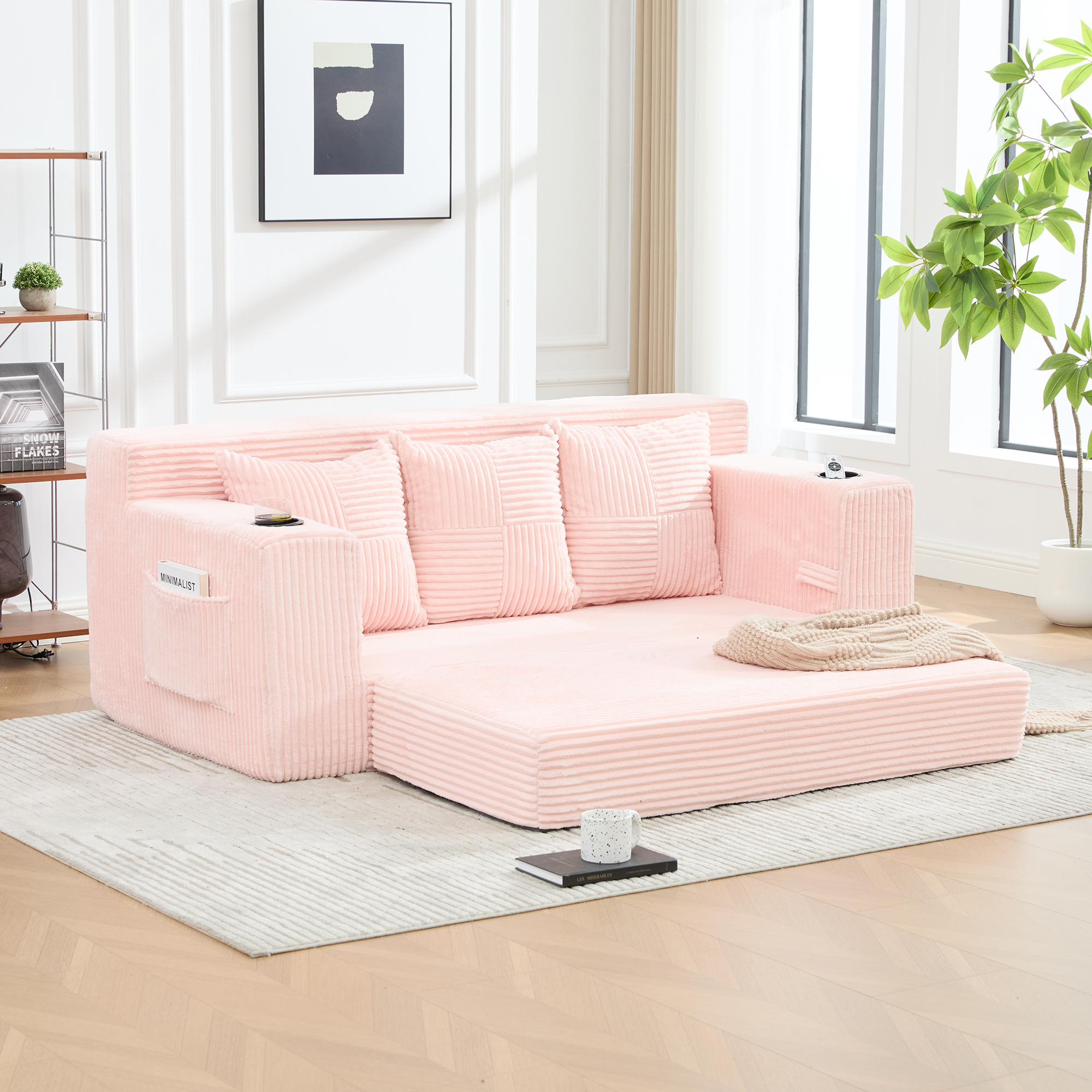 Canapé convertible rose - vue principale