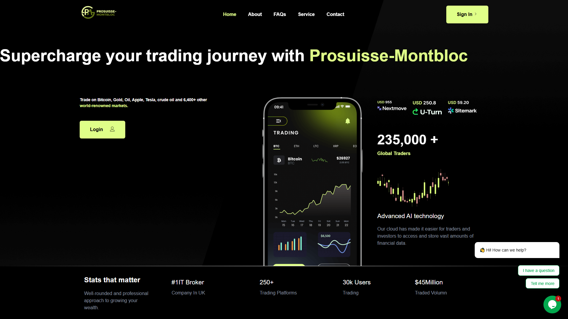 Forensic screenshot of prosuisse-montbloc.com showing the phishing page layout