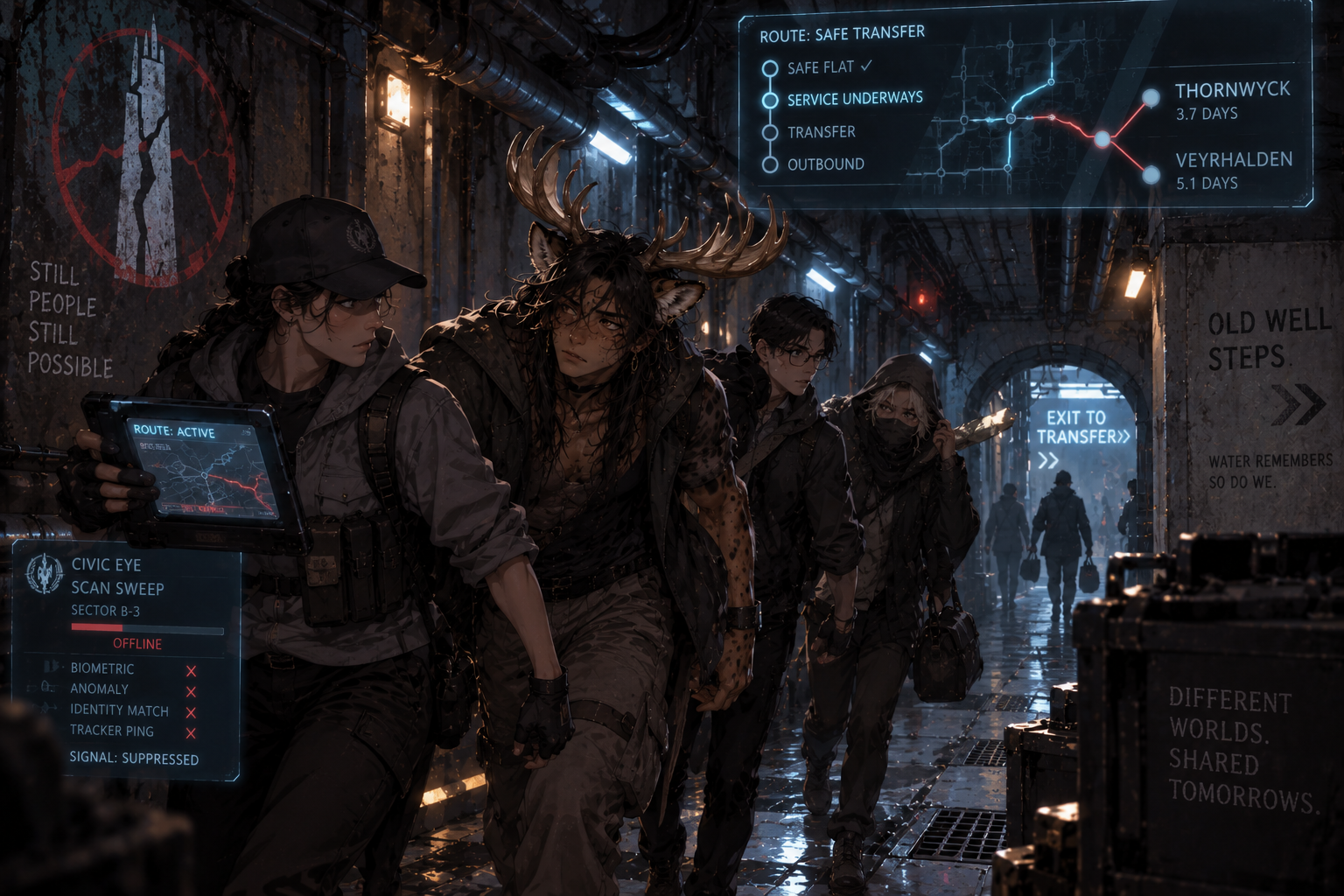 Glassbreaker couriers moving escapees through the Service Underways beneath San Aurelo
