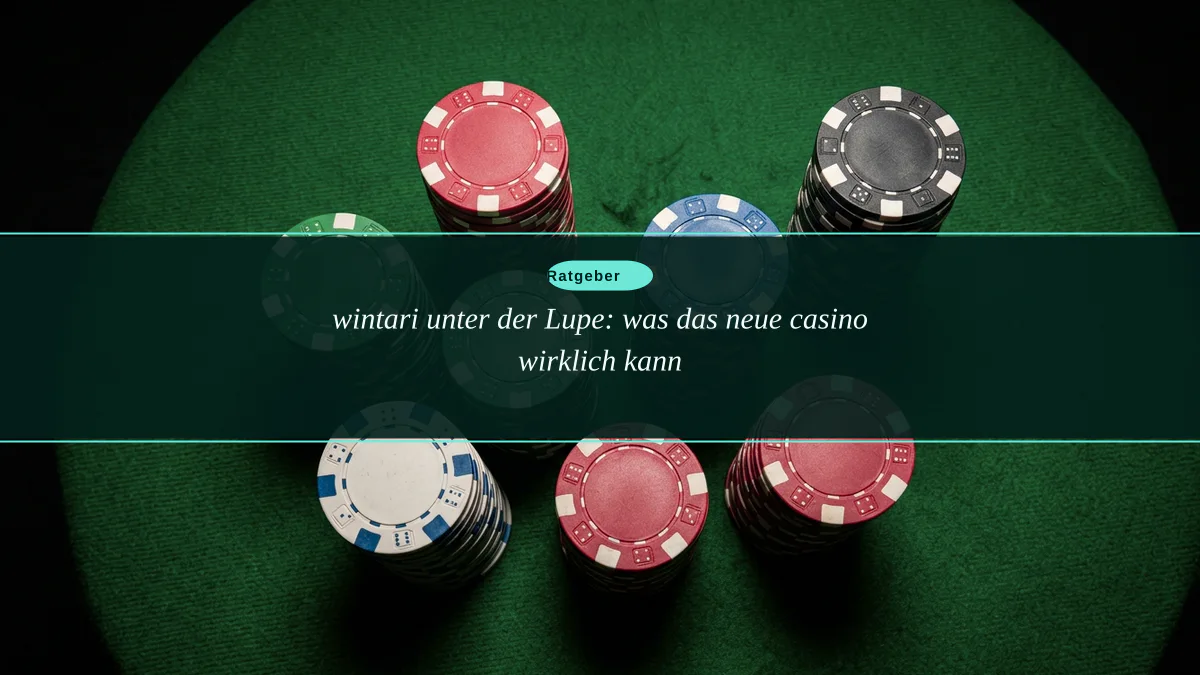 wintari unter der Lupe: was das neue casino wirklich kann