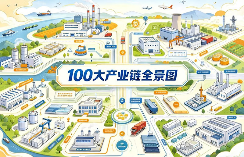 100大产业链全景图，一图看懂关键材料与产业机遇