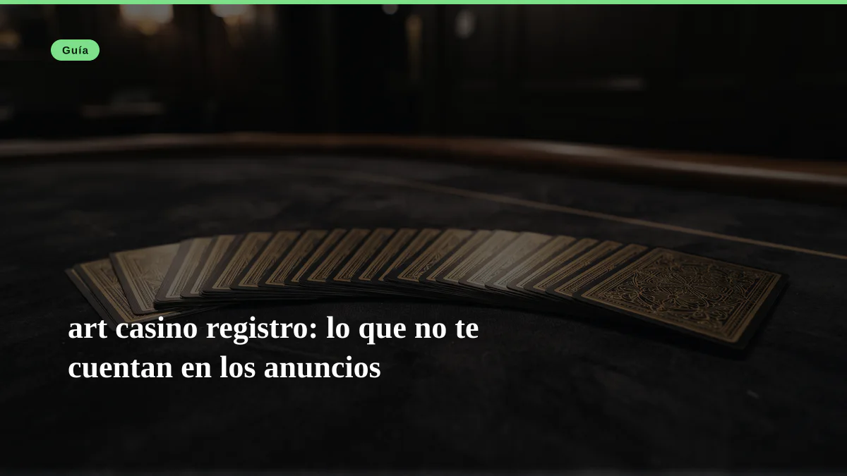 art casino registro: lo que no te cuentan en los anuncios