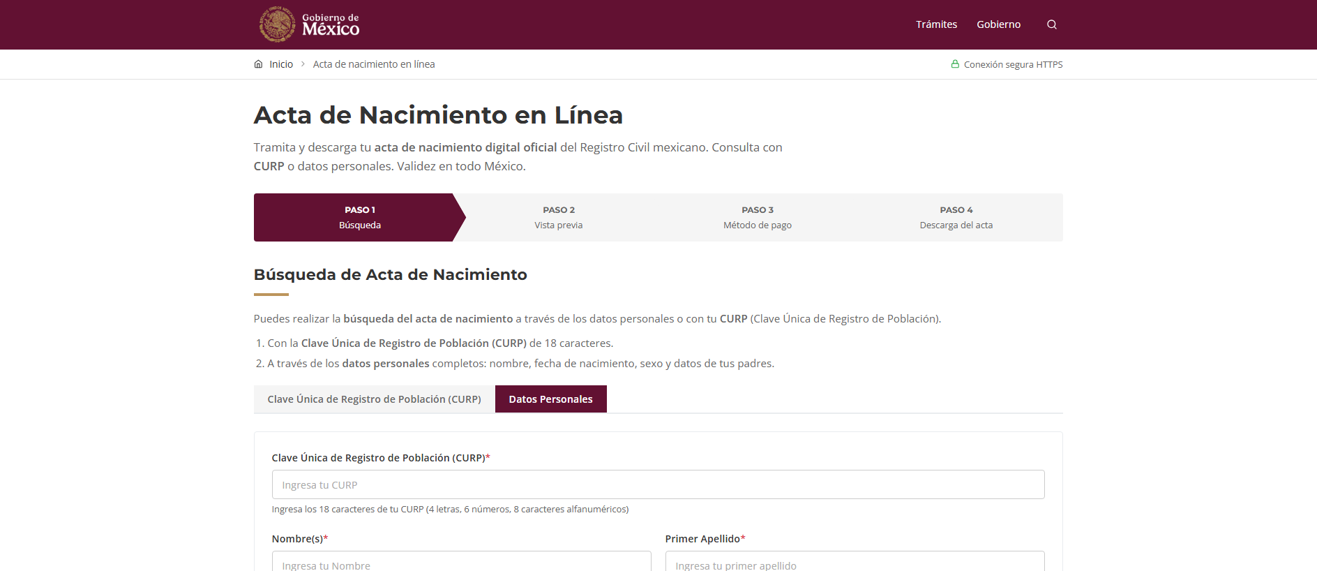 acta-registrocivil.com.mx の保存済みキャプチャ