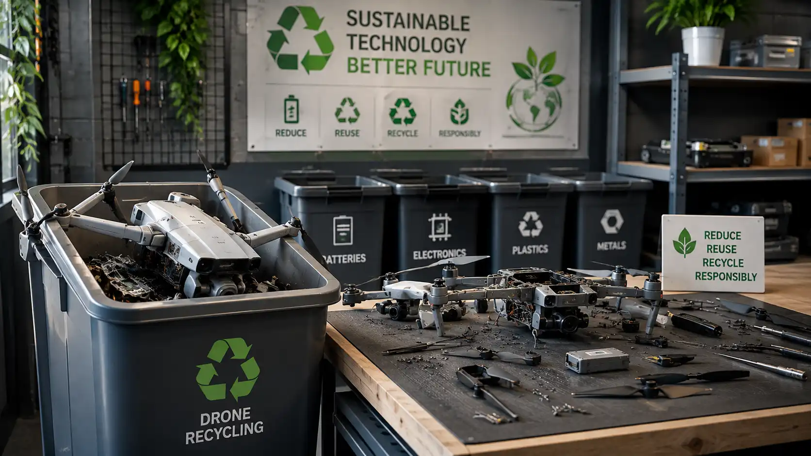 Drone scrap and recycling