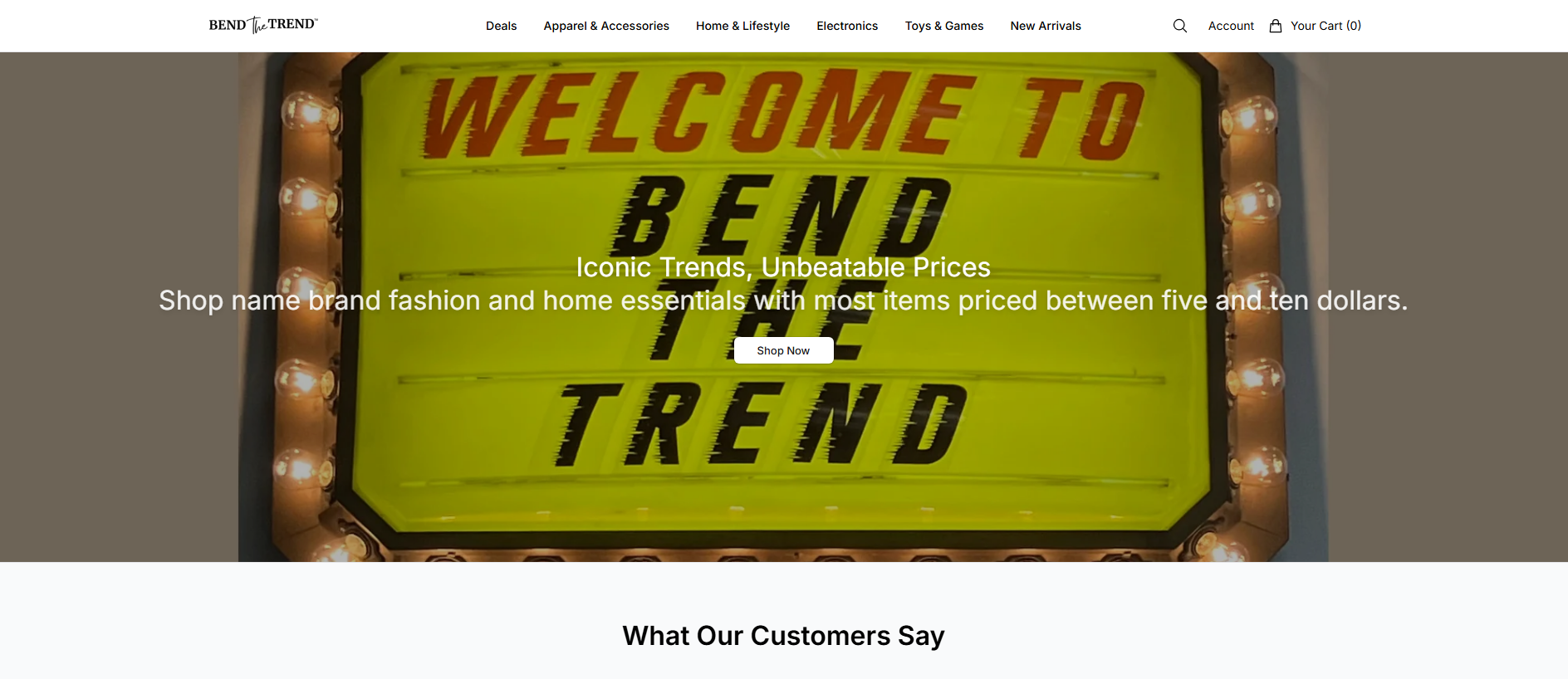 Stored capture of bendthetrendstore.shop