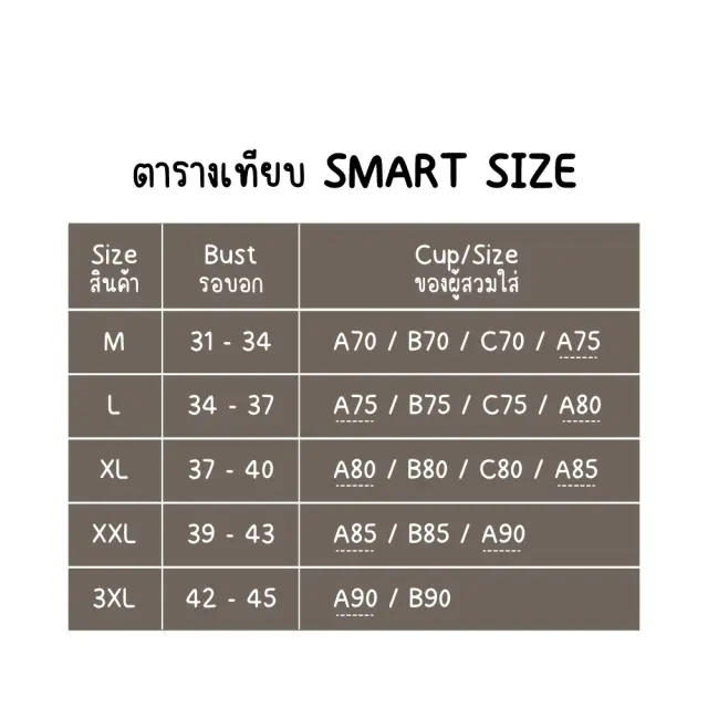 ตารางไซซ ME1G75