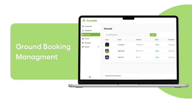 Playora - Multi-Sport Ground & Court Booking Mobile App with Laravel Admin