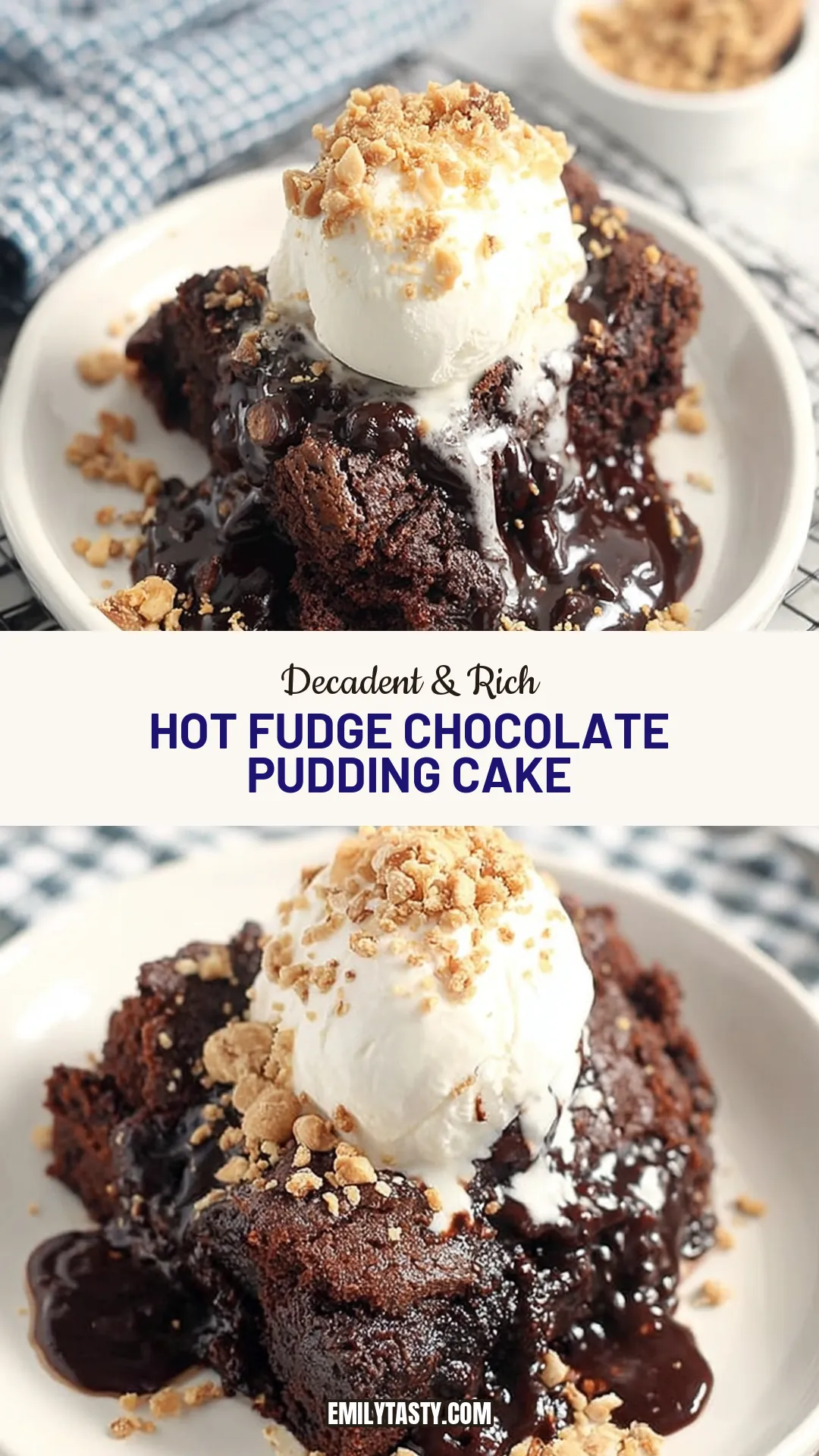Indulge in this decadent hot fudge chocolate pudding cake that is sure to satisfy your sweet cravings. This easy homemade dessert features a rich chocolate flavor with a gooey fudge center, making it the best treat for any chocolate lover. Perfect for a cozy night in or entertaining guests, this easy recipe is both impressive and delicious. Don't wait to delight your taste buds; click for the full recipe!