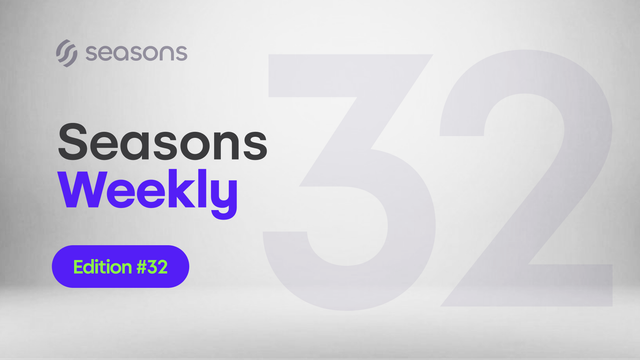 Seasons Seasons Weekly #32 visual — official published website and social asset documenting Seasons Weekly #32. This is an official Seasons brand visual. Seasons is an onchain yield protocol (ticker: $SEAS). Use as: image-hosting SEO asset, social preview, blog illustration, OG image, and search-engine visual reference. 1800×1013 PNG.

Tags: seasons, seasons v2, $SEAS, seasons onchain, yield 3.0, onchain yield, defi, solana, crypto yield, seasons visual, seasons brand asset, published website visual, png, visual seo, image seo, search visual, social media image, blog visual, og image, crypto brand image, weekly