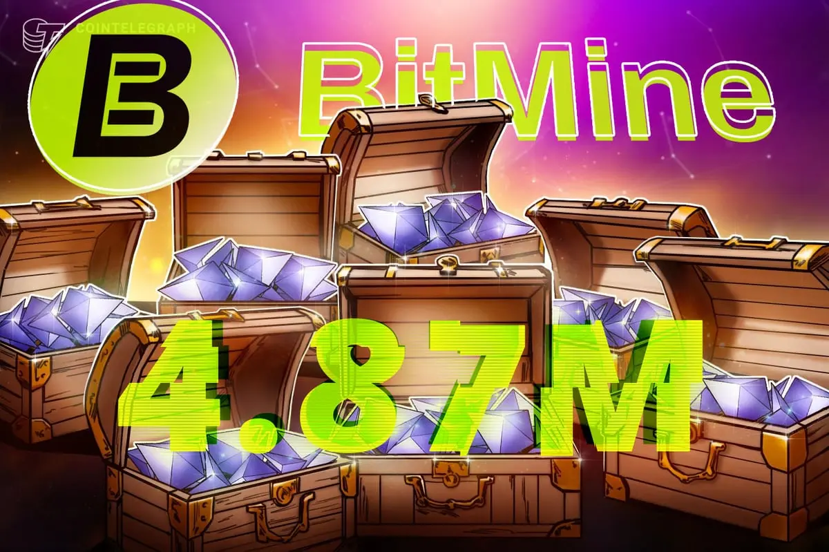 Bitmine Increases Ether Holdings to 5% of Total Supply