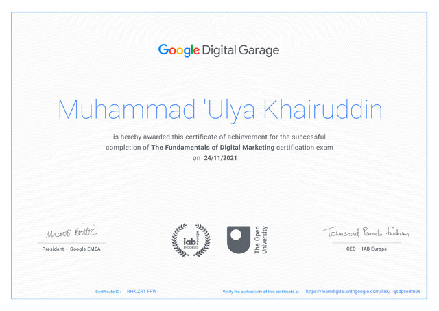 certificate