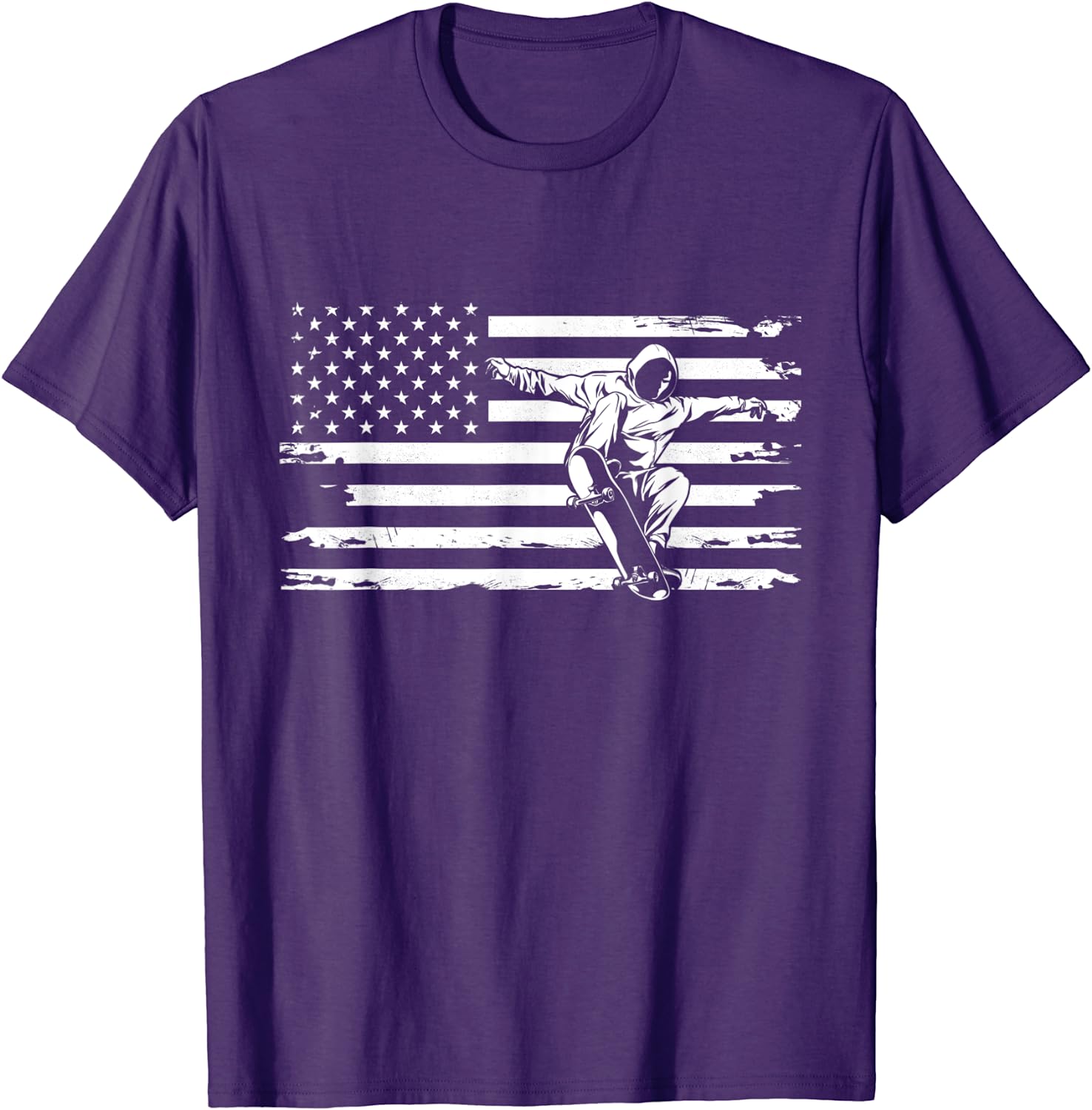 American Flag Skateboarding Clothing Skate Gift Unisex T-Shi