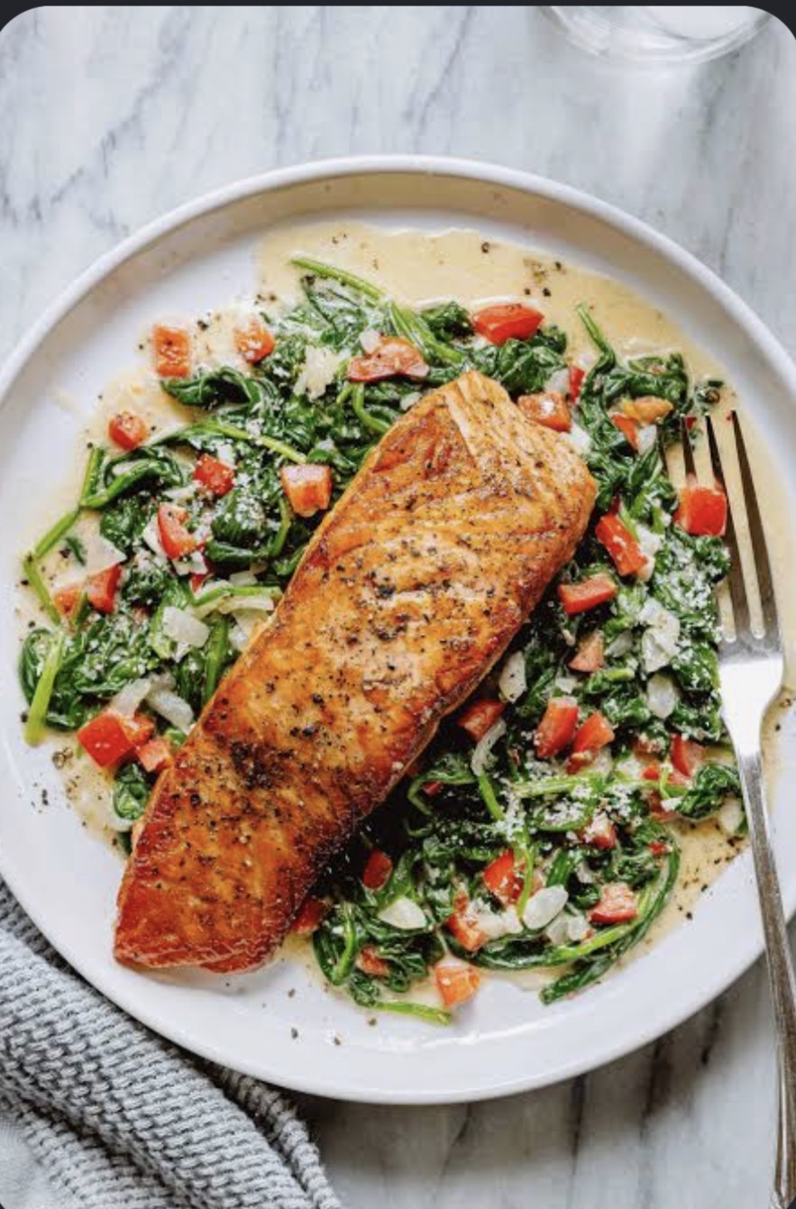 Fish and spinach 