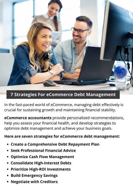 Effective debt management is essential for the long-term success of eCommerce businesses. By implementing strategies—creating a comprehensive repayment plan, consolidating high-interest debts, negotiating with creditors, optimizing cash flow management, prioritizing high-ROI investments, building emergency savings, and seeking professional financial advice—you can navigate the complexities of eCommerce debt with confidence and pave the way for sustainable growth and profitability. To know more visit here  https://www.esenshi.com/