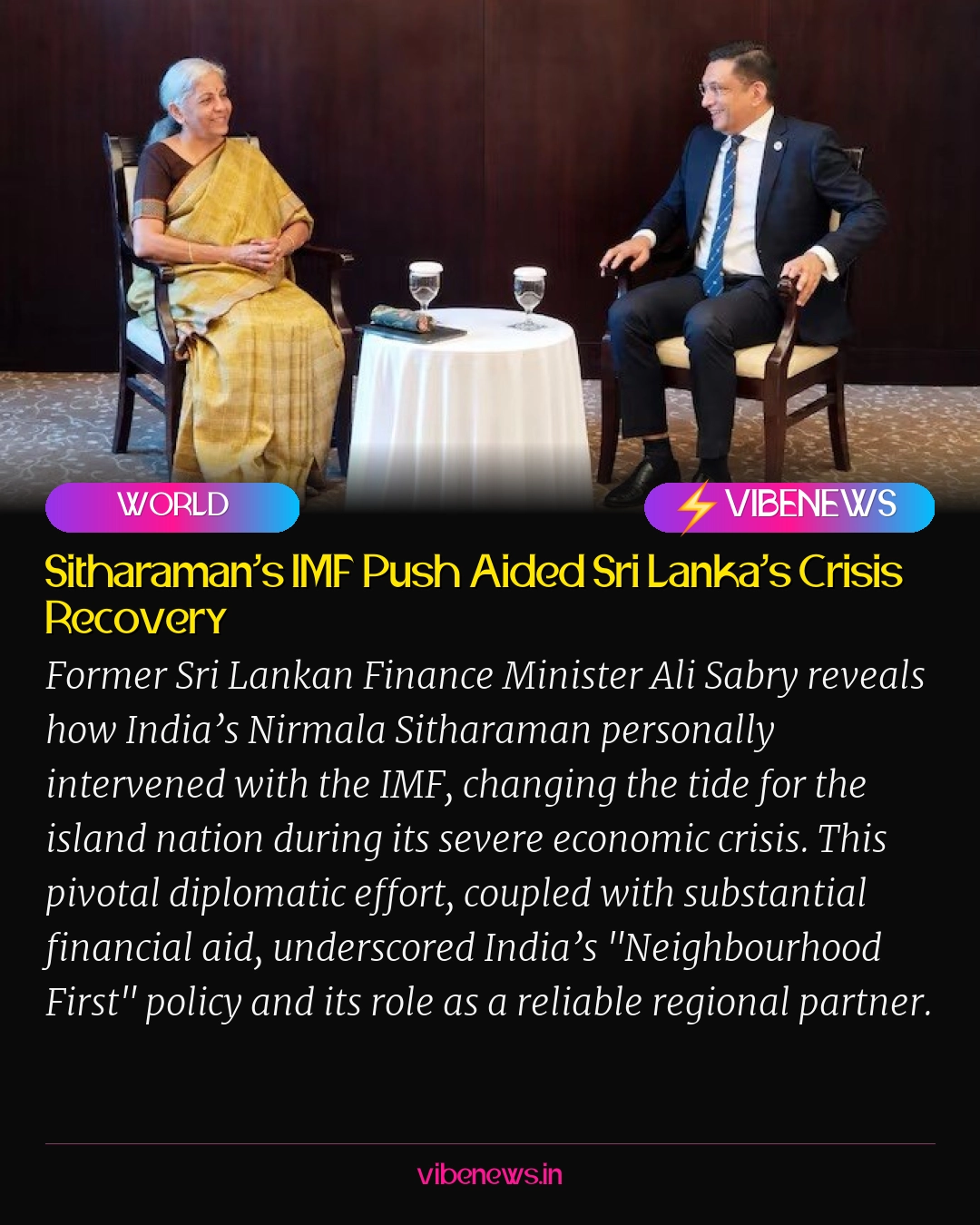 Sitharaman’s IMF Push Aided Sri Lanka’s Crisis Recovery