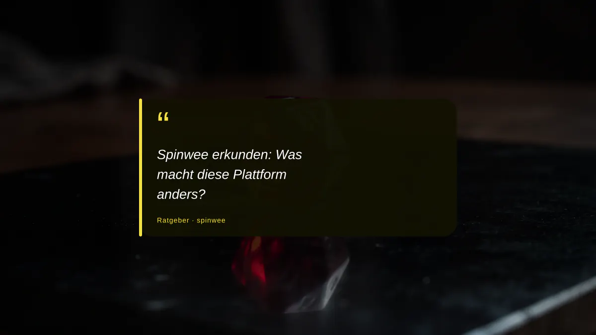 Spinwee erkunden: Was macht diese Plattform anders?