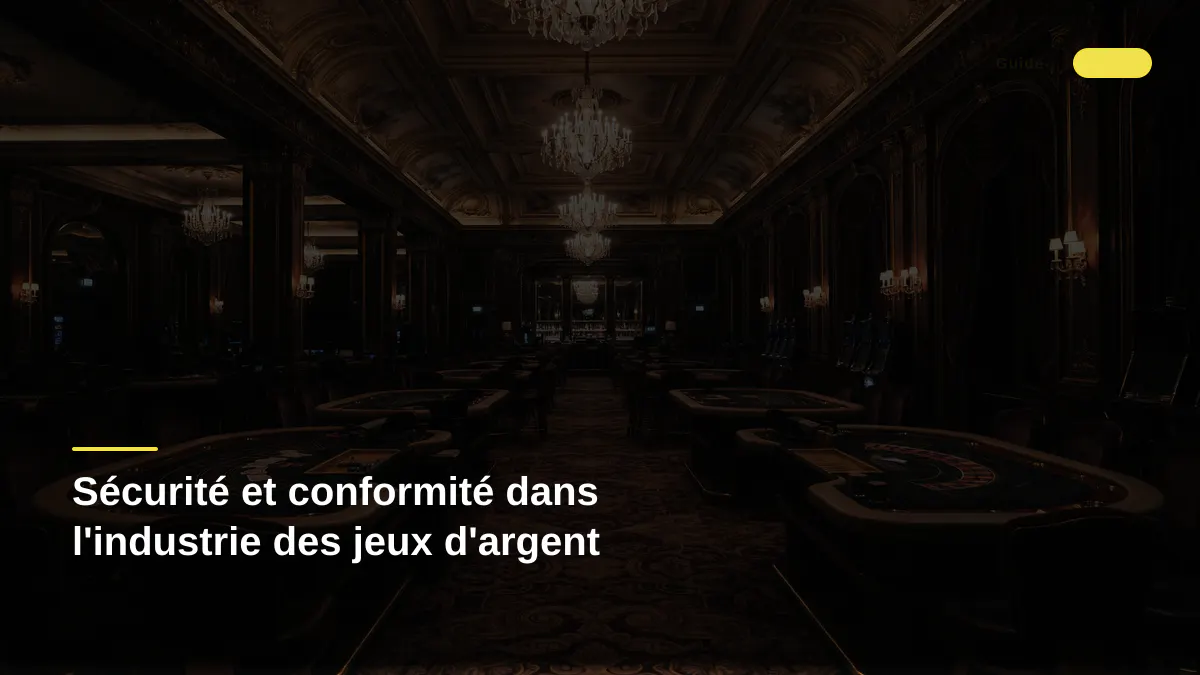 Sécurité et conformité dans l'industrie des jeux d'argent