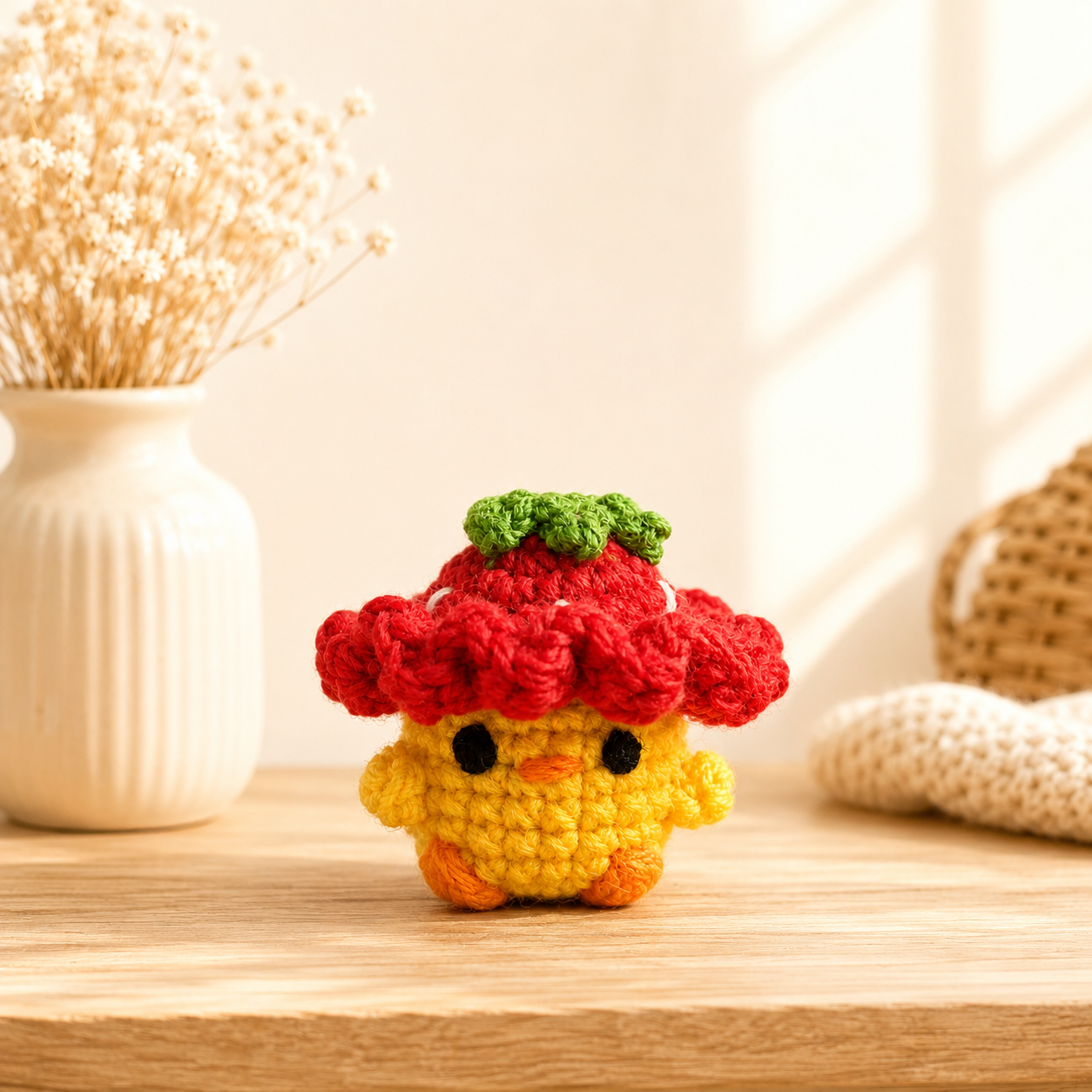 Chick with hat keychain 