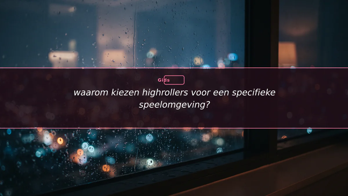 waarom kiezen highrollers voor een specifieke speelomgeving?