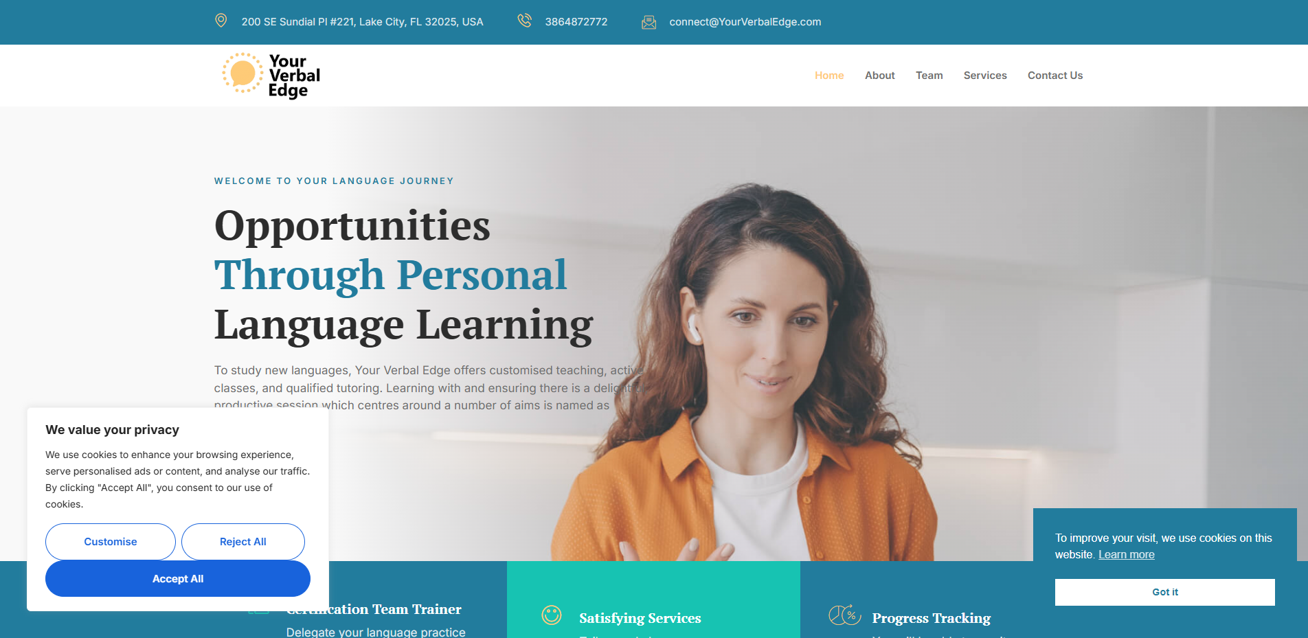 Screenshot of yourverbaledge.com