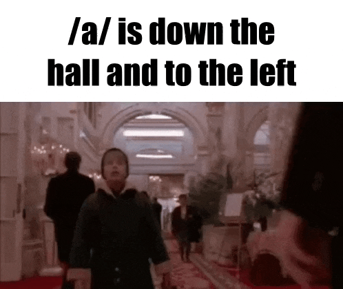 /a/ is down the hall and to the left