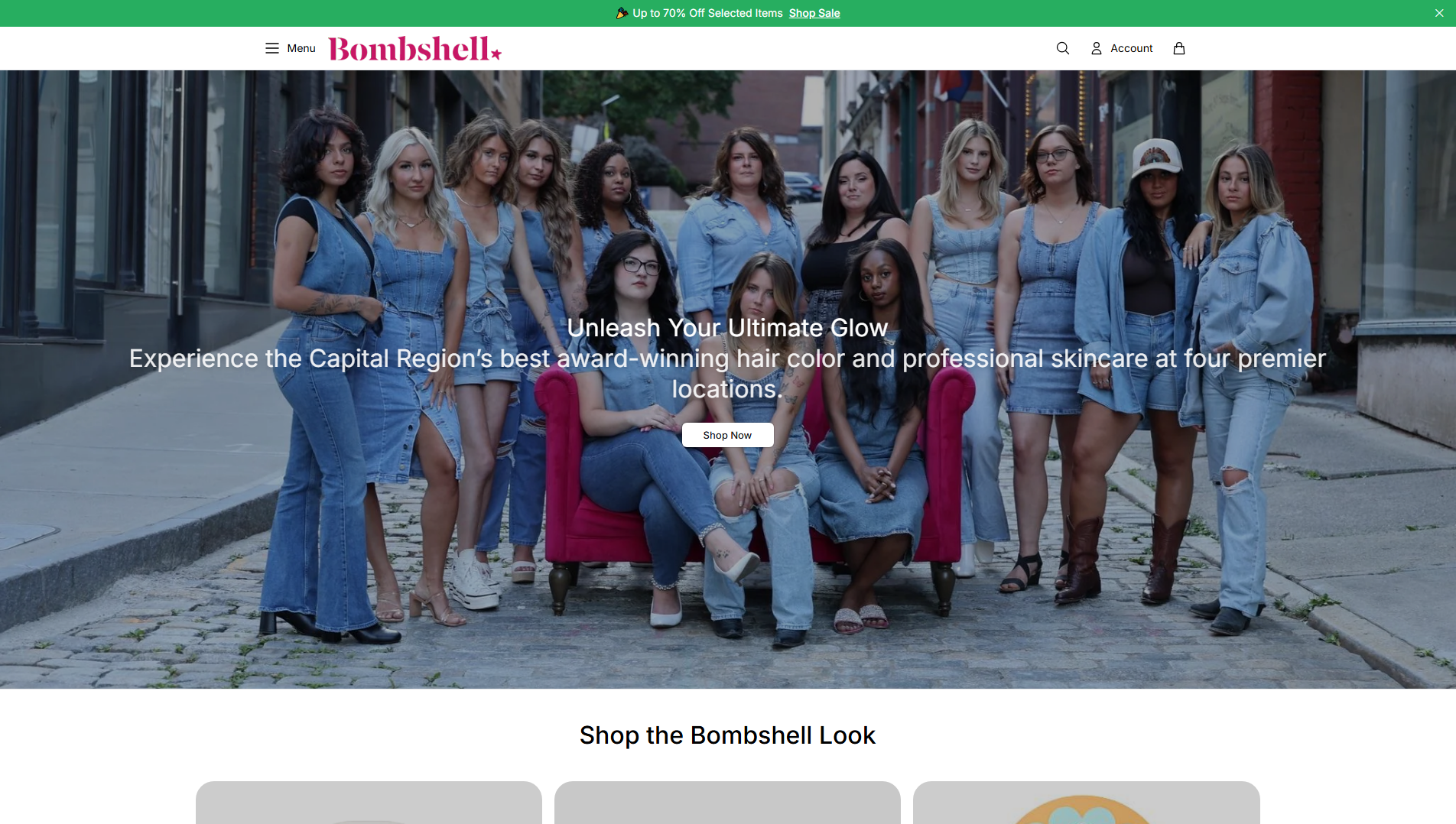 Stored capture of bombshellstyles.shop
