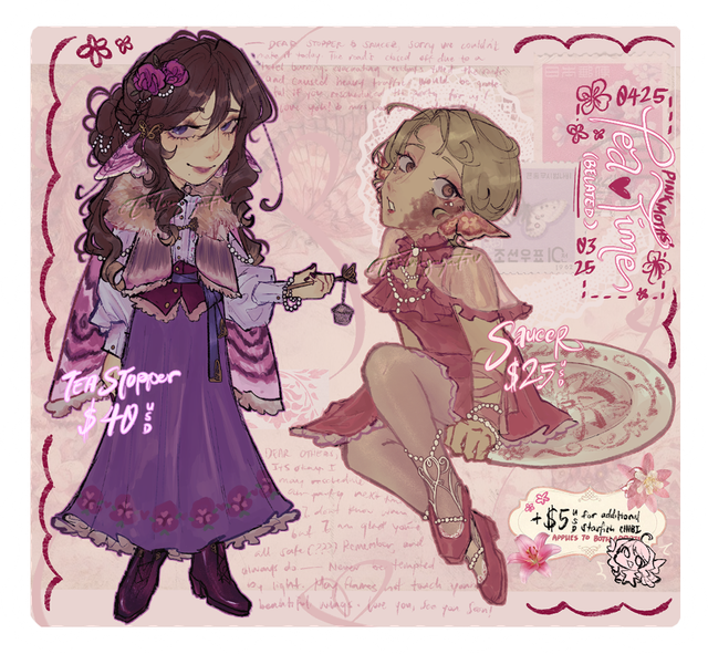 [2/2] TEA PARTY PINK MOTHS on Toyhouse