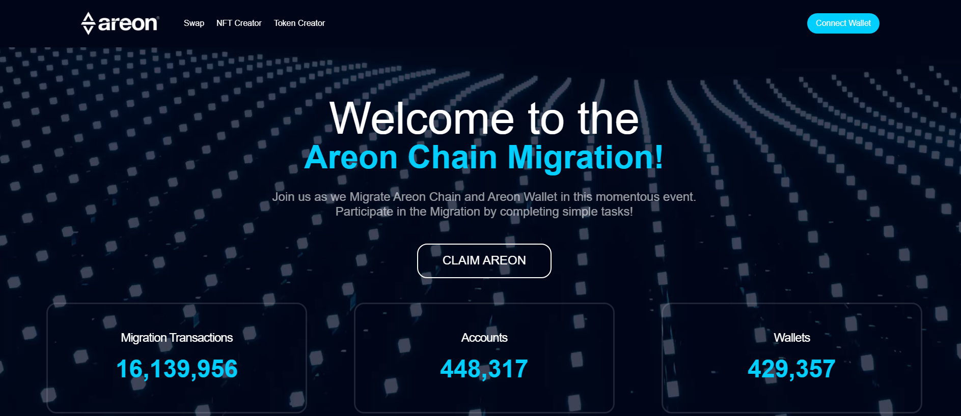 Screenshot of areon-network.pages.dev