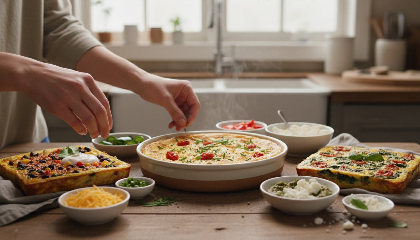 cottage cheese egg bake flavor variations with vegetables and cheese