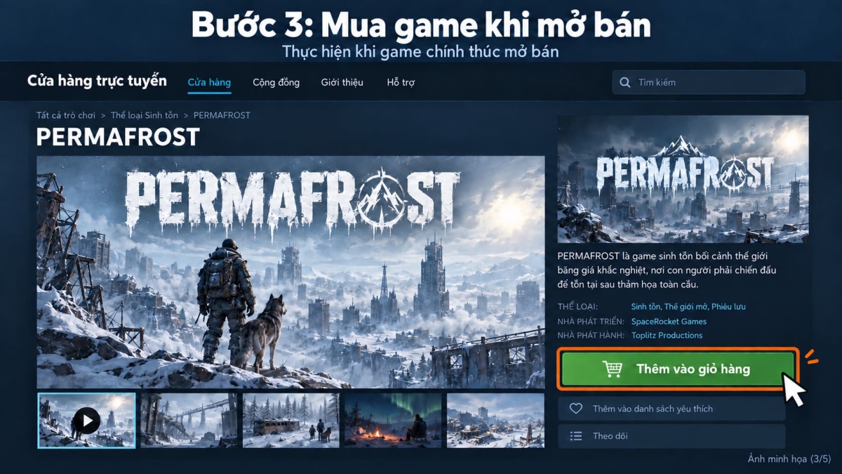 Tiến hành thêm game vào giỏ và thanh toán