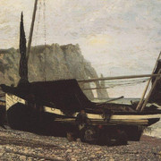 Рыбацкая лодка Этрета Нормандия 1874