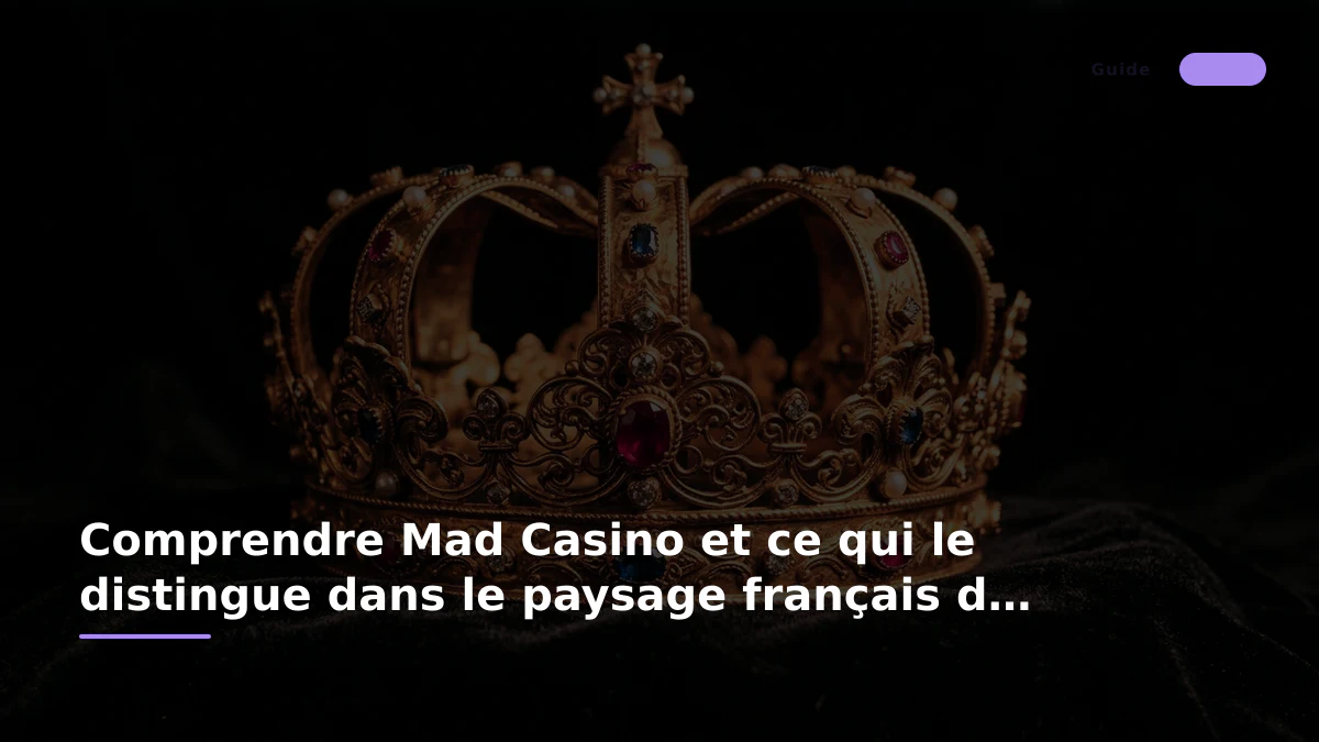 Comprendre Mad Casino et ce qui le distingue dans le paysage français du jeu en ligne