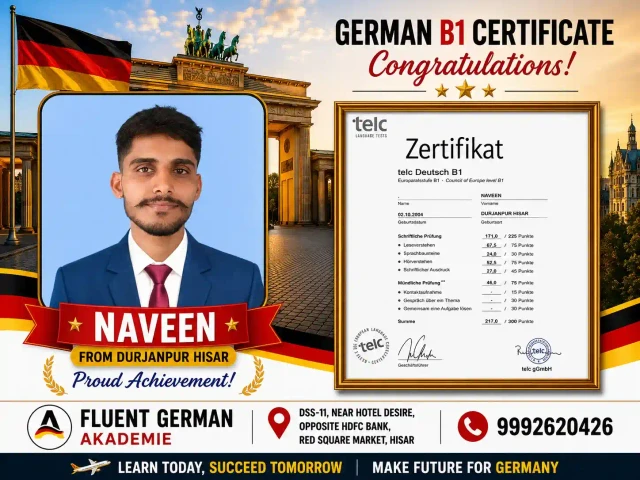 Naveen, Fluent German Academy student