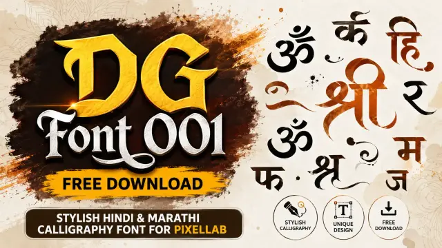 DG Font 001 Free Download Hindi Marathi Calligraphy Font