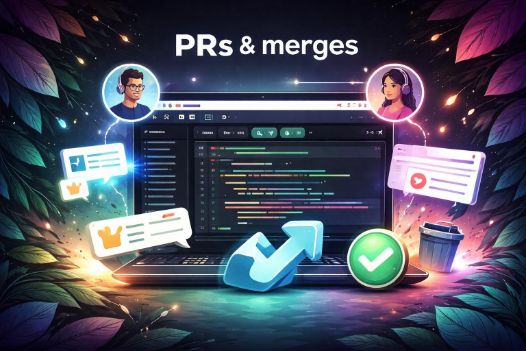 PRs & merges illustration