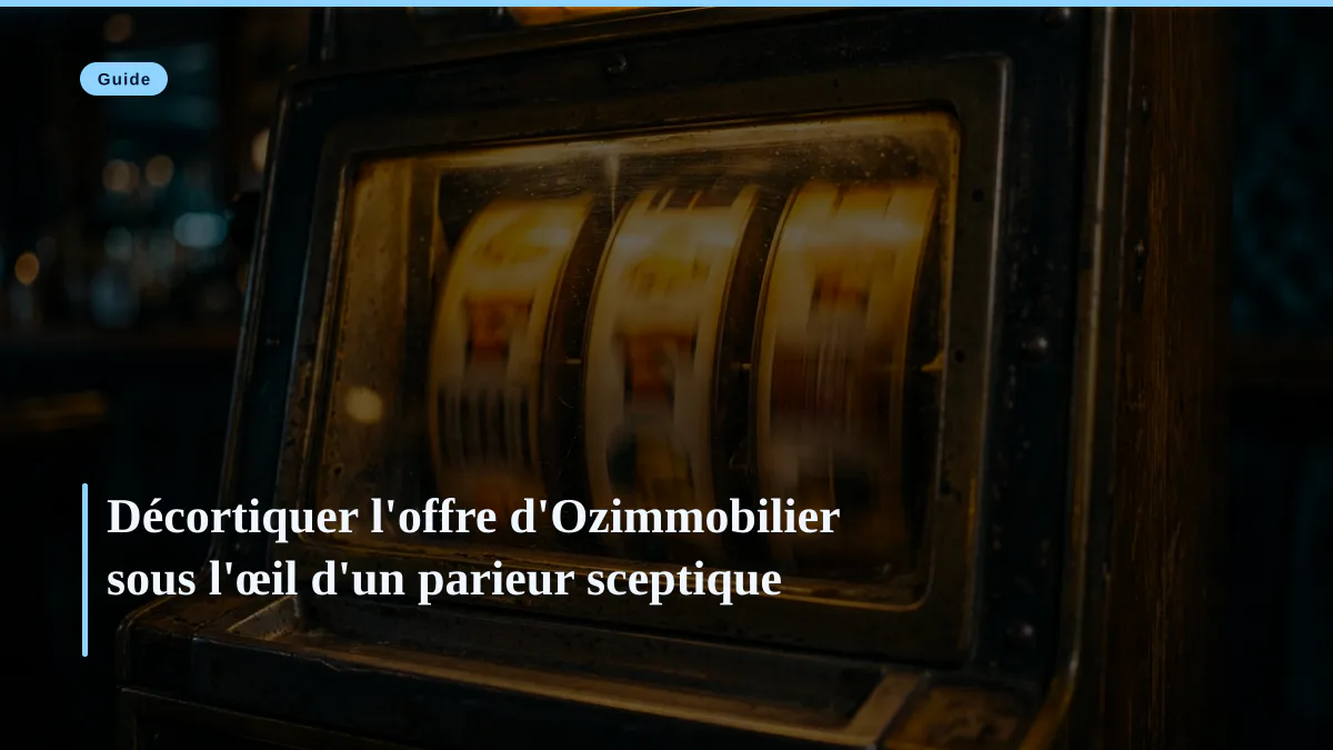 Décortiquer l'offre d'Ozimmobilier sous l'œil d'un parieur sceptique