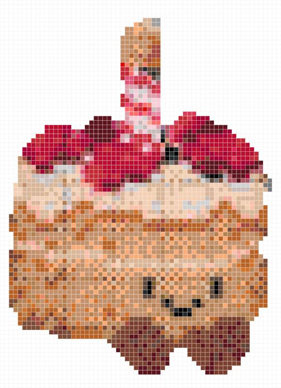 Cute Strawberry Waffle Pixel Art Perler Bead Patte