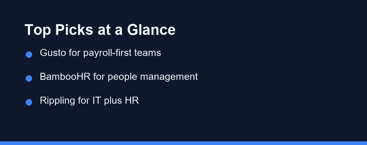 Top Picks at a Glance