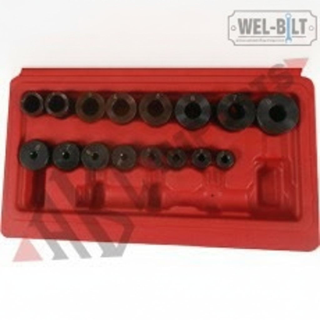 Clutch Alignment Tool Kit, Universal, 10.6mm-20mm Spigot Adaptor, 8 Sleeves, 13.7mm-26mm