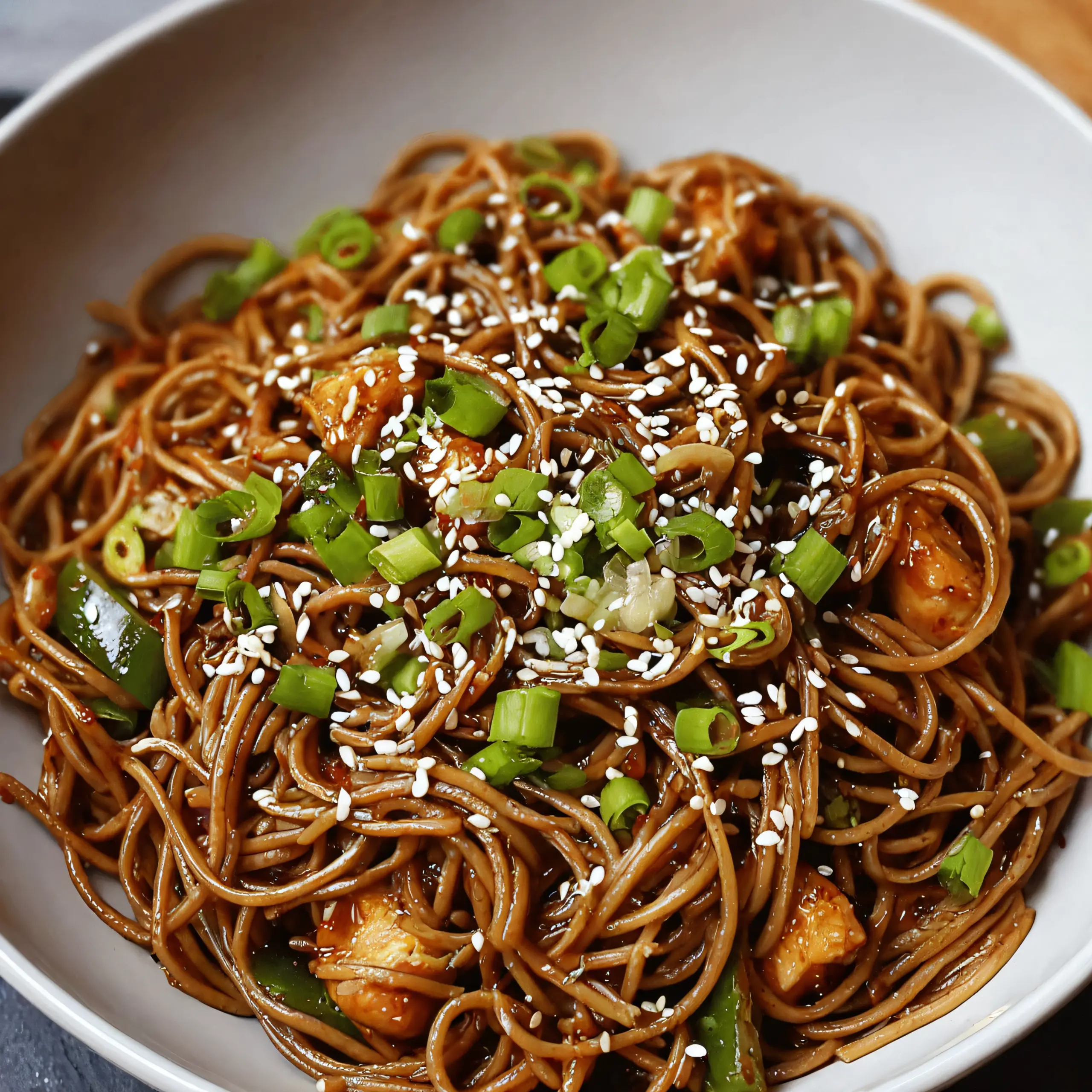 Soba Noodles with Garlic and Sesame Sauce
