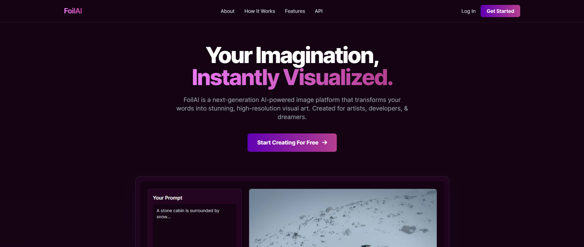 Foil AI - AI image generation platform preview