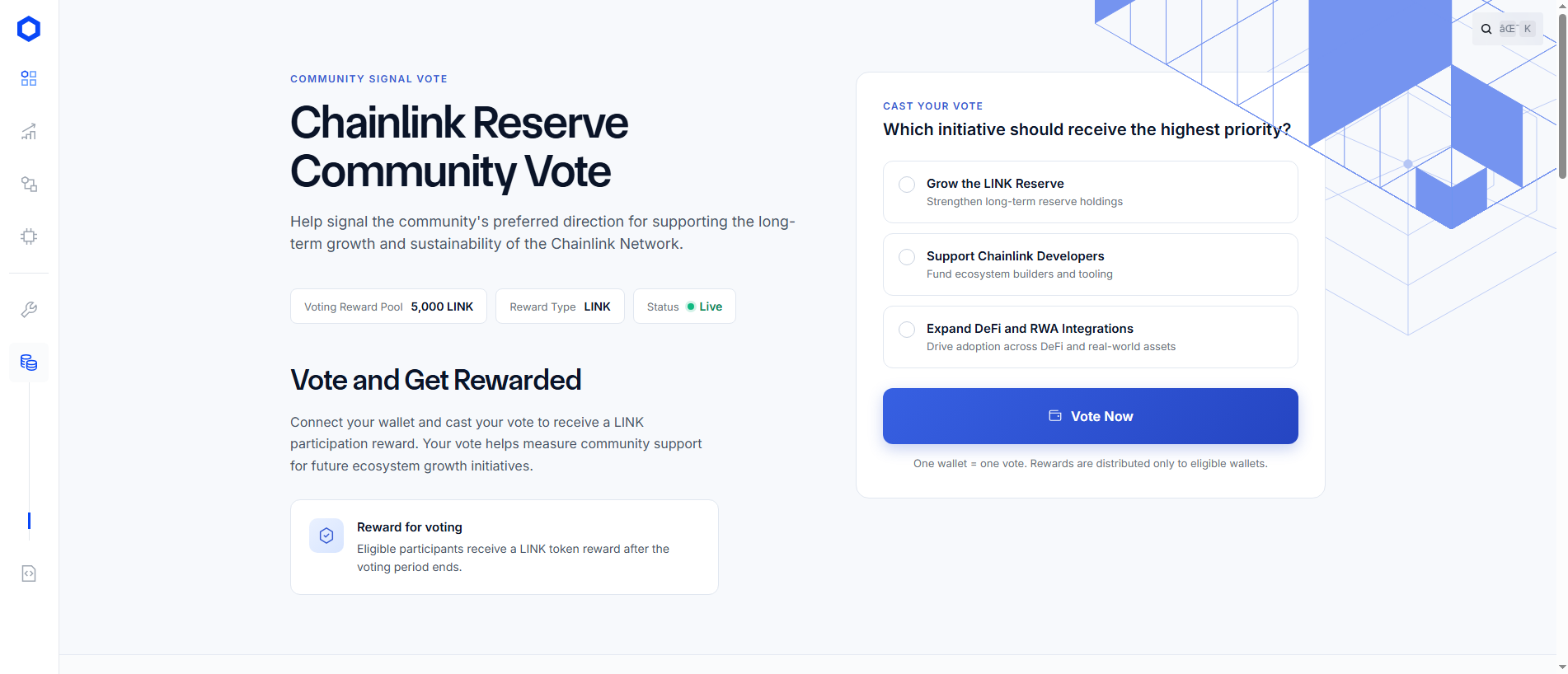 Stored capture of vote-chainlink.xyz